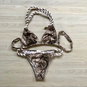 Salinas snake print Brazillian bikini sz M